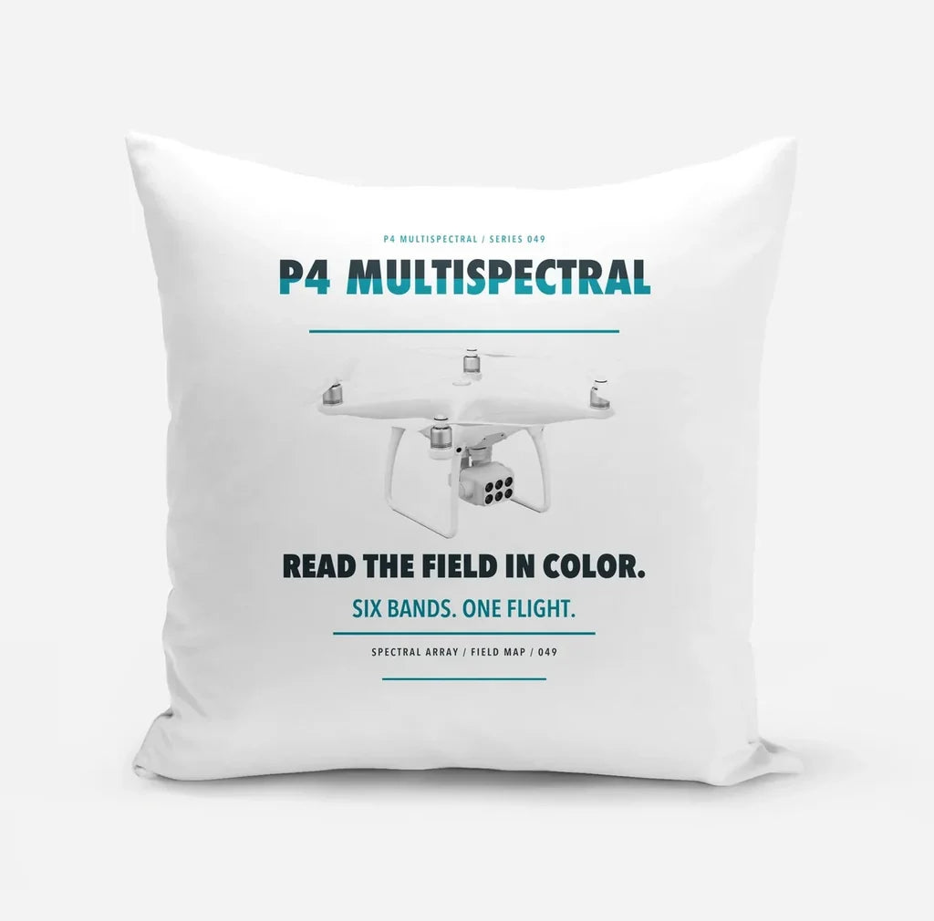 DJI P4 Multispectral design on white pillow