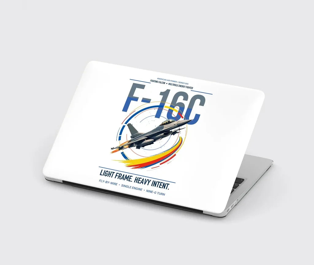 F-16C Fighting Falcon design on white MacBook case