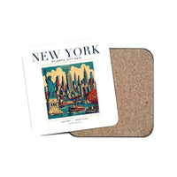 Thumbnail for NEW YORK - Poster - Coaster - White