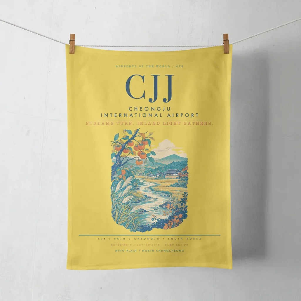 Cheongju International Airport (CJJ) design on yellow towel