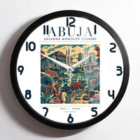 Thumbnail for ABUJA - Poster - Wall Clock Framed - White