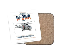 Thumbnail for PZL-Świdnik W-3WA Sokół design on white 1 piece coaster
