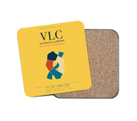 Thumbnail for Valencia Airport (VLC) design on yellow 1 piece coaster