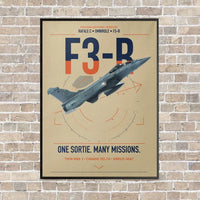 Thumbnail for Dassault Rafale C — F3-R standard vertical canvas print - framed - beige background