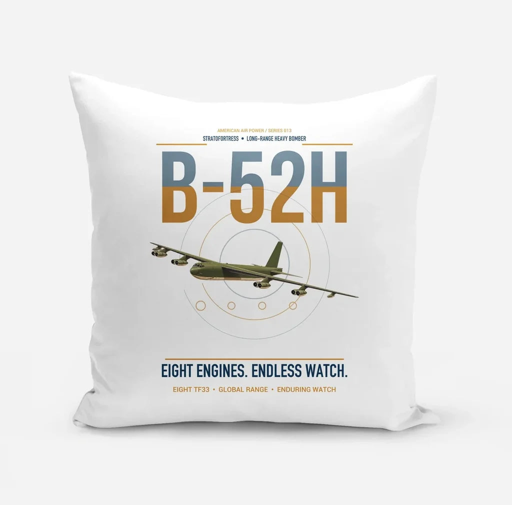 B-52H Stratofortress design on white pillow