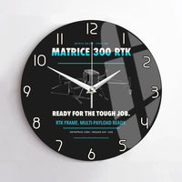 Thumbnail for DJI Matrice 300 RTK design on black no frame wall clock