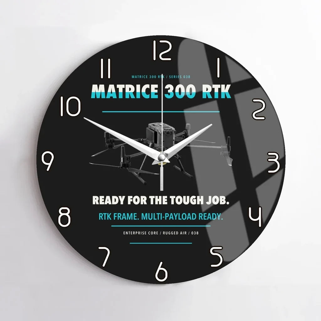 DJI Matrice 300 RTK design on black no frame wall clock