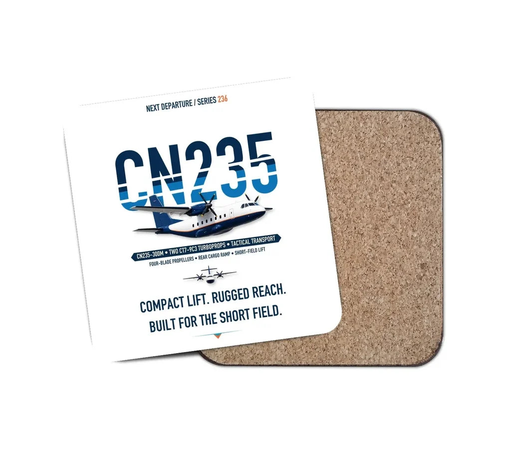 Airbus CN235-300M design on white 1 piece coaster