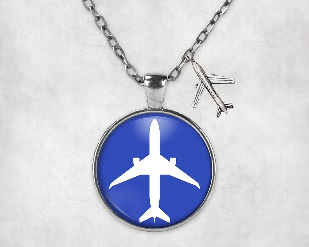 Airplane & Circle Necklace - view 2
