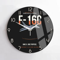 Thumbnail for F-16C Fighting Falcon Nine G One Purpose design on black no frame wall clock