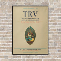 Thumbnail for Thiruvananthapuram International Airport TRV vertical canvas print - framed - beige background