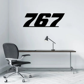 Boeing 767 Flat Text Wall Metal Signs