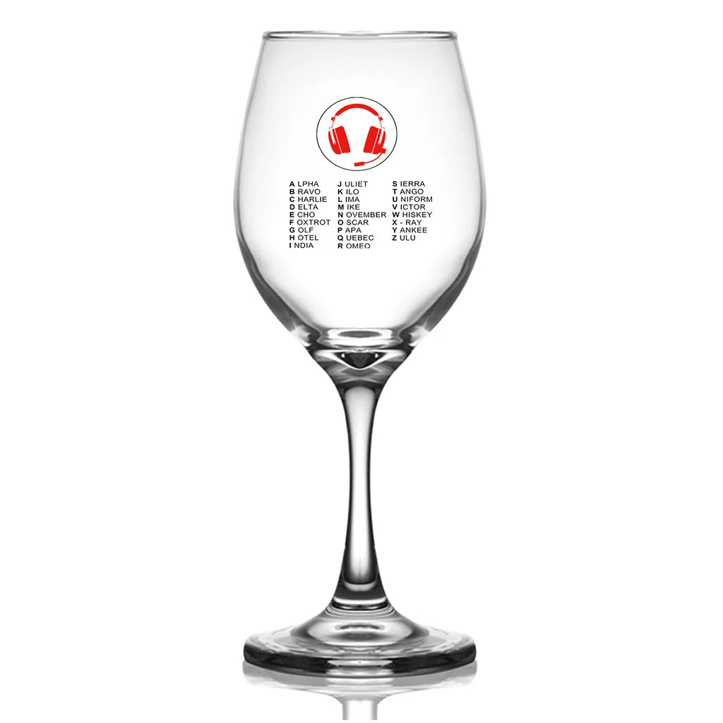 Customisable Aviation Alphabet Wine Glass - view 2