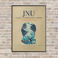 Thumbnail for Juneau International Airport JNU vertical canvas print - framed - beige background