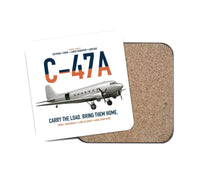 Thumbnail for C-47A Skytrain design on white 1 piece coaster