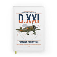 Thumbnail for Fokker D.XXI — Dutch LVA aircraft 221 design on white notebook