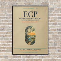 Thumbnail for Northwest Florida Beaches International Airport ECP vertical canvas print - framed - beige background