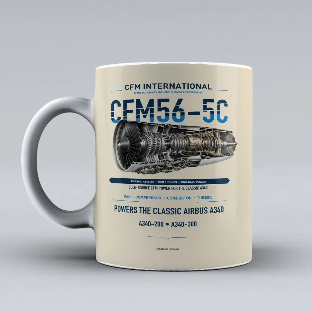 Mug design on beige cfm56 5c