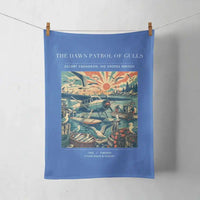 Thumbnail for VINTAGE G4411 - The Dawn Patrol Of Gulls - Designed Towels design on blue