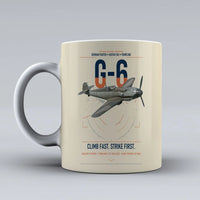Thumbnail for Messerschmitt Bf 109G-6 design on beige ceramic mug, double-side print