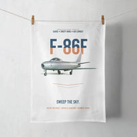 Thumbnail for F-86F Sabre Sweep The Sky design on white towel