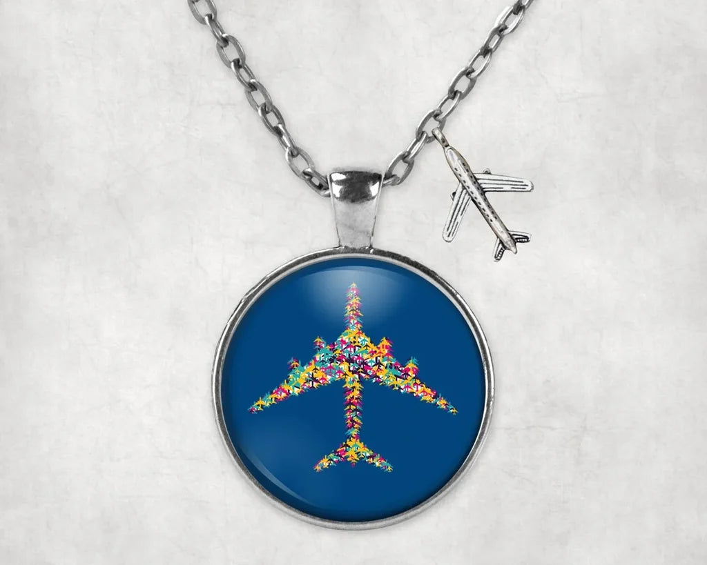 Colourful Airplane Necklace - view 2