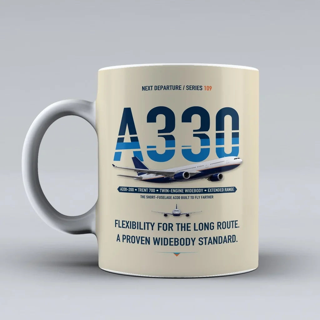 A330-200 Mug design on beige airbus