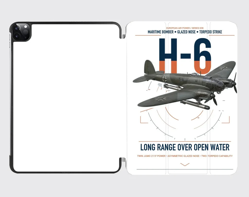 Heinkel He 111H-6 design on white ipad tablet case