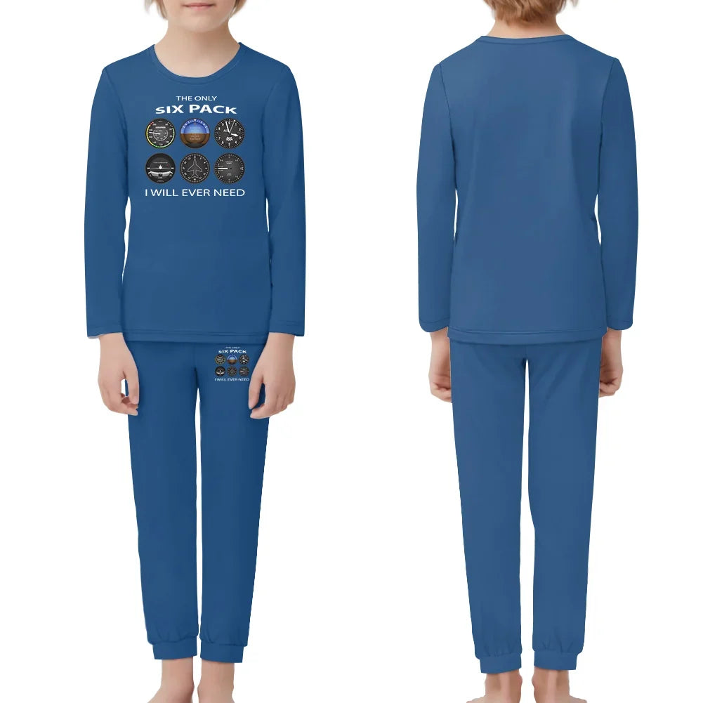 The Only Six Pack I Will Ever Need children pajamas - Blue