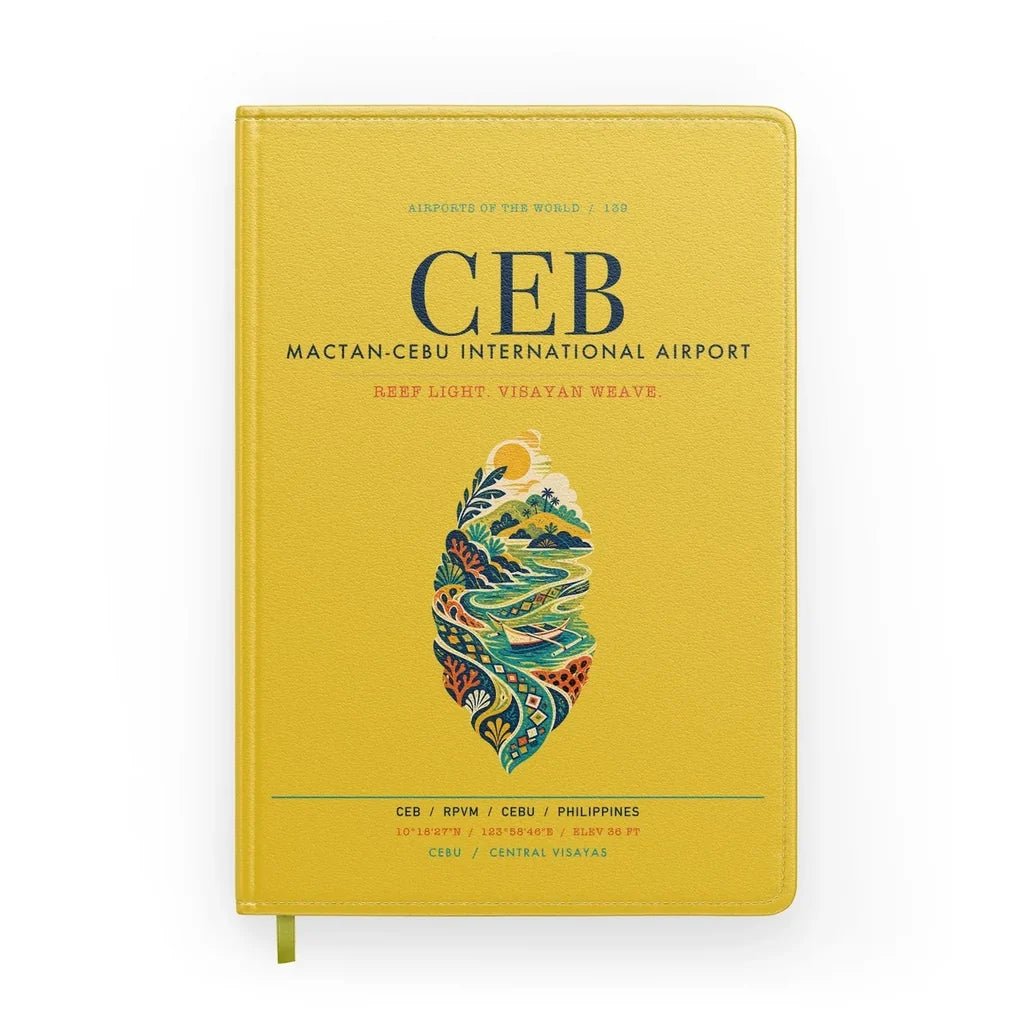Mactan-Cebu International Airport (CEB) design on yellow notebook