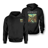 Thumbnail for ZERMATT - Poster - Double-Side Hoodie - Black