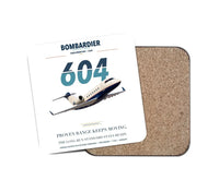 Thumbnail for Bombardier Challenger 604 design on white 1 piece coaster