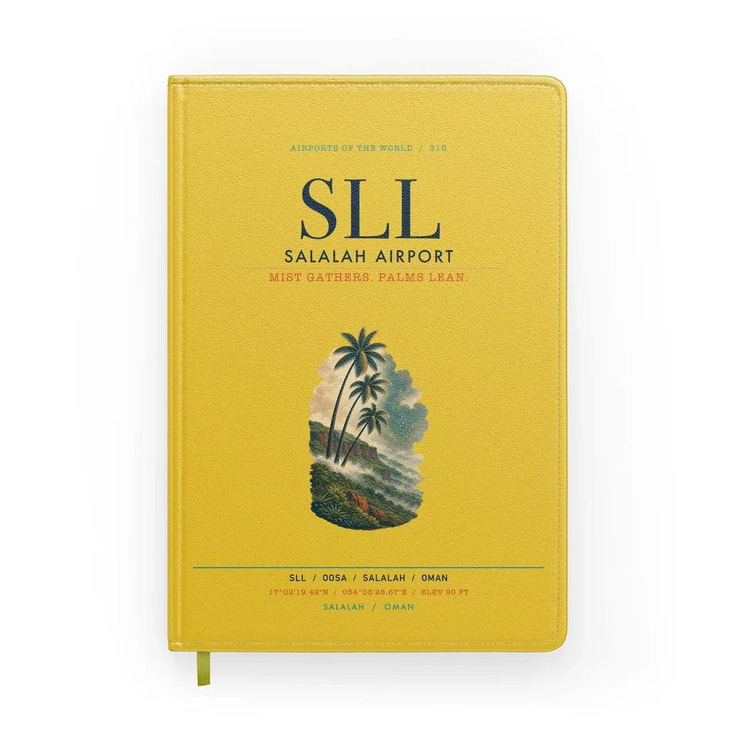 Salalah Airport (SLL) design on yellow notebook