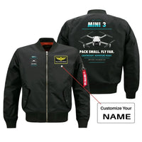 Thumbnail for DJI Mini 3 design on black bomber with custom name badge