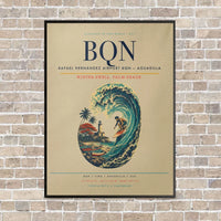 Thumbnail for Rafael Hernández Airport BQN — Aguadilla vertical canvas print - framed - beige background