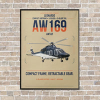 Thumbnail for Leonardo AW169 vertical canvas print - framed - beige background