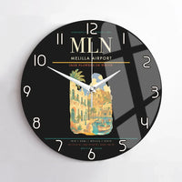 Thumbnail for Melilla Airport (MLN) design on black no frame wall clock