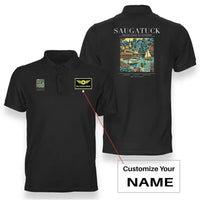 Thumbnail for SAUGATUCK - Poster - Double-Side Polo - Black + Name