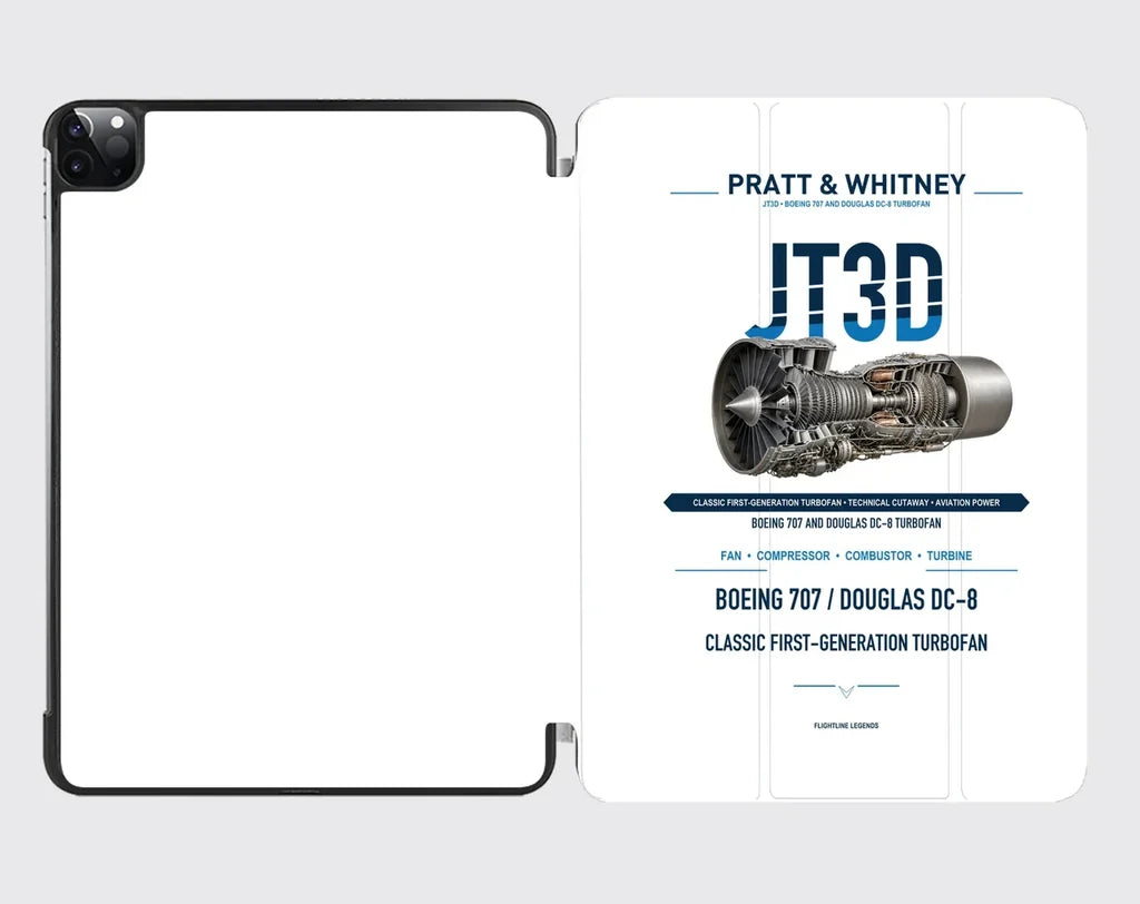 JT3D design on white ipad tablet case