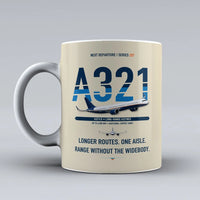 Thumbnail for A321LR Mug design on beige airbus