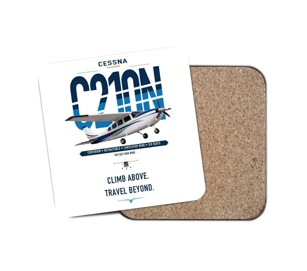 Cessna T210N Centurion design on white 1 piece coaster