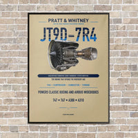 Thumbnail for JT9D-7R4 vertical canvas print - framed - beige background