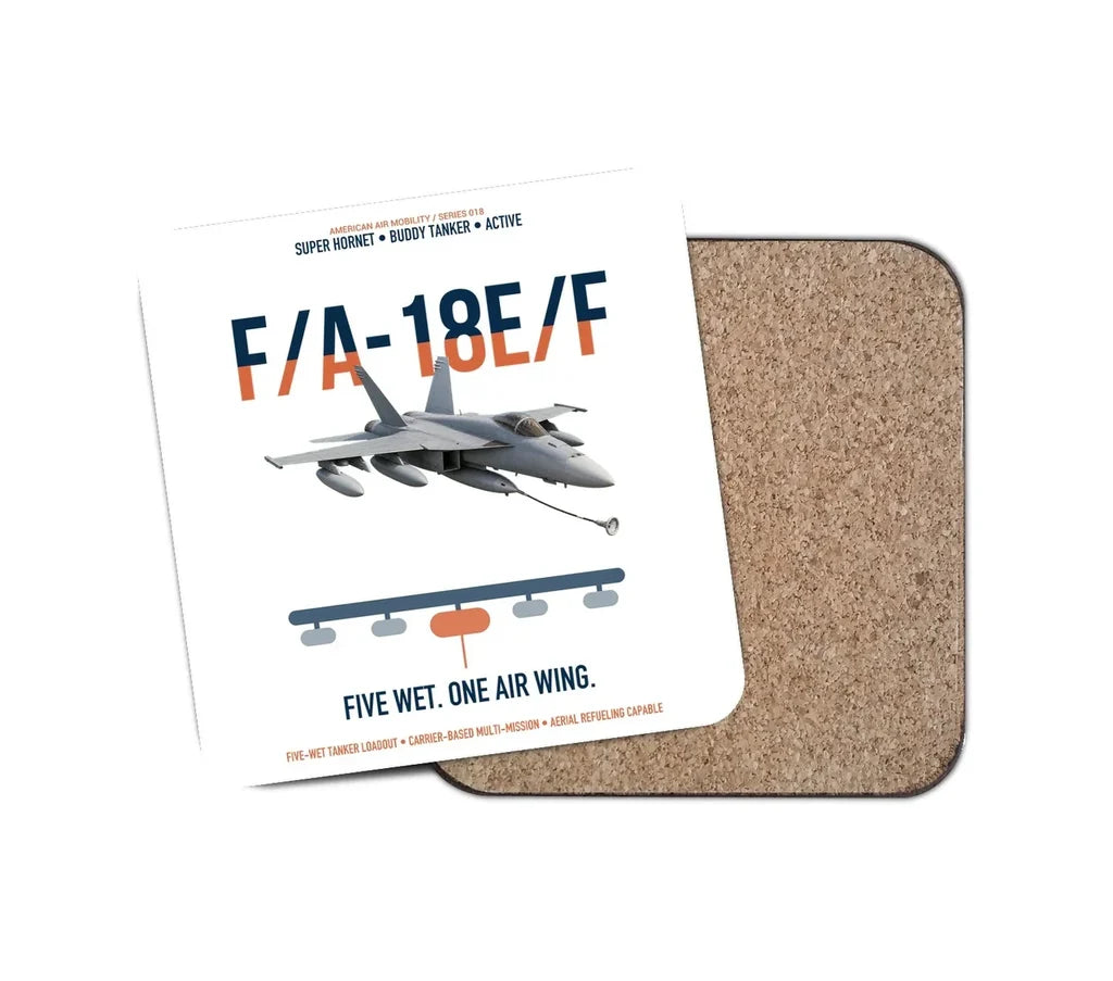F A-18E F Buddy Tanker design on white 1 piece coaster