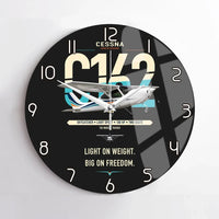 Thumbnail for Cessna 162 Skycatcher design on black no frame wall clock