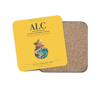 Thumbnail for Alicante-Elche Miguel Hernandez Airport (ALC) design on yellow 1 piece coaster