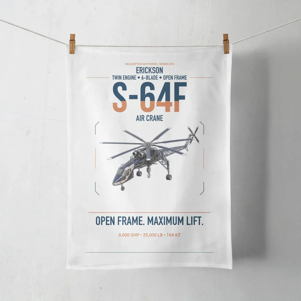Erickson S-64F Air Crane design on white towel