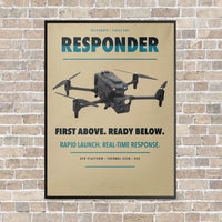 Thumbnail for BRINC Responder vertical canvas print - framed - beige background