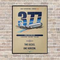 Thumbnail for Boeing 377 Stratocruiser vertical canvas print - framed - beige background