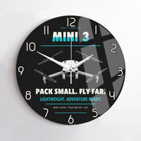 Thumbnail for DJI Mini 3 design on black no frame wall clock