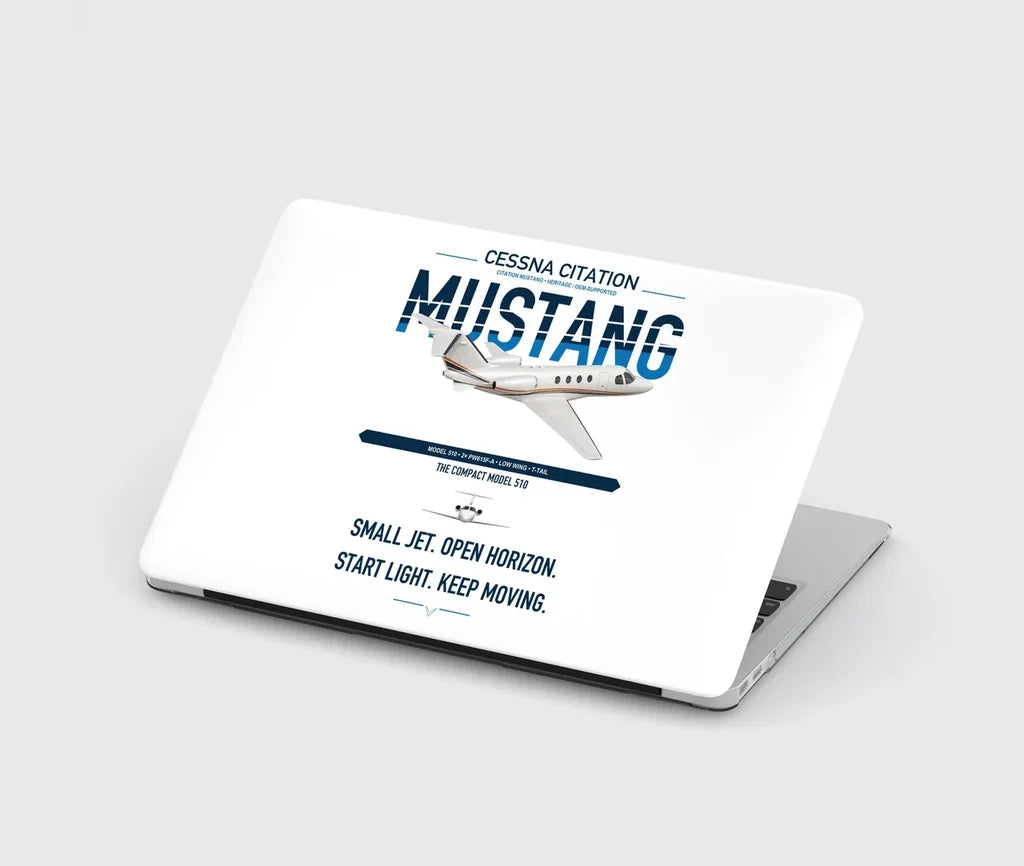 Cessna Citation Mustang design on white MacBook case